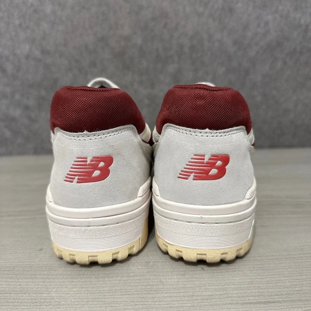 New Balance 550 Sneakers Mens Size 12 Sea Salt‎ True Red Leather Suede Classic